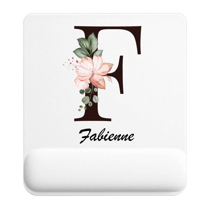Tapis de souris - PLANETEE - Fabienne Lettre Fleur - 22 x 18 cm - surface lisse antidérapante - impression sublimation HD