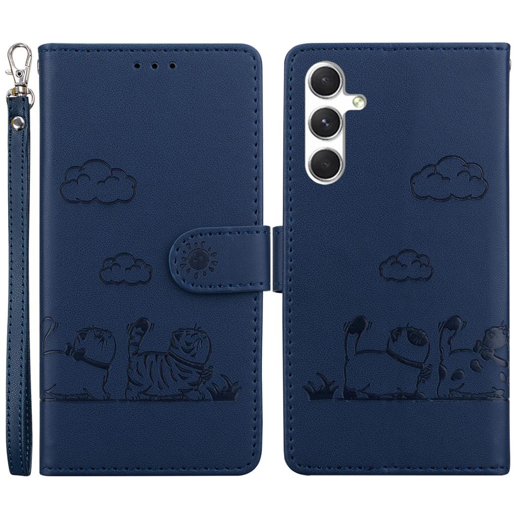 For Samsung Galaxy S25+ Case RFID Blocking Kitten Pattern TPU+PU Leather Phone Cover