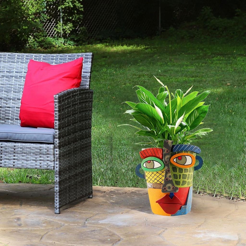 Outdoor Courtyard Crafts Funny Flower Pot Ornaments Green Plant Balcony Large Diameter Creative Resin Flower Pot