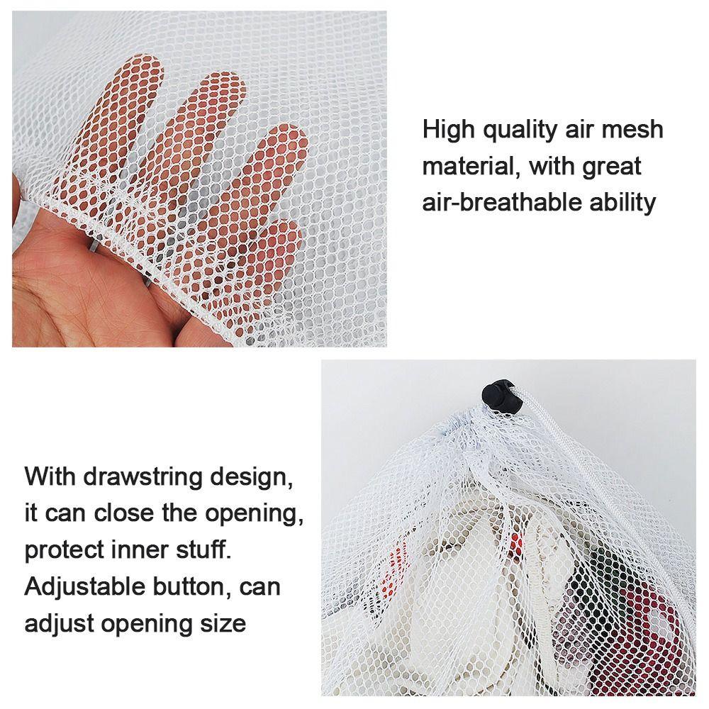 Durable Home Nylon Stuff Sack Mesh Drawstring Bag Laundry Bag Storage Bag