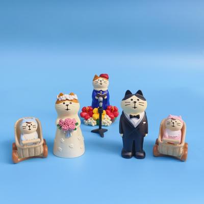 Мини-украшения «Японская невеста и жених-коты» - Милые смоляные настольные украшения