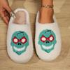 Fashion Halloween Cotton Slippers Autumn/winter 2025 Men Women Indoor Warmth Slippers Non Slip Comfort Warm Bats Mask Plush Fur Slippers