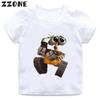 Movie Wall-E and Eve Print Cartoon Kids T-Shirts Funny Girls Clothes Baby Boys Short Sleeve White T shirt Summer Children Tops