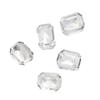 10 Pieces Nail Art Charms Heart Nail Rhinestones Rectangular Crystal Nail Gems Nail Art Decorations for Acrylic Nails