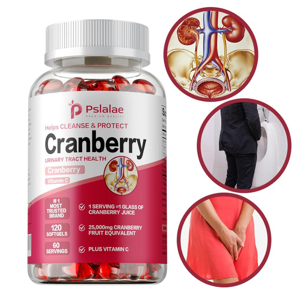 Pslalae - 25,000 mg Cranberry Vitamin C Capsules - Urinary and Bladder Health