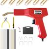 Linnuim Plastic Welding 220W High Power Car Bumper Repair Rapid 6 Types of Welding Nails and Welding 2IN1 Hot Stapler with LED Easy To Crack Welding