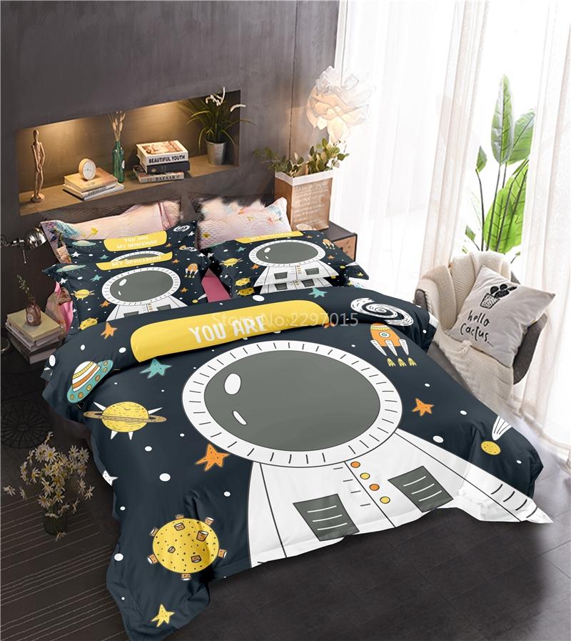 Universe Astronaut Printed Bedding Set 3d Duvet Cover Pillowcase 2/3pcs Twin Full Queen King Size Bedclothes Home Textile Gifts