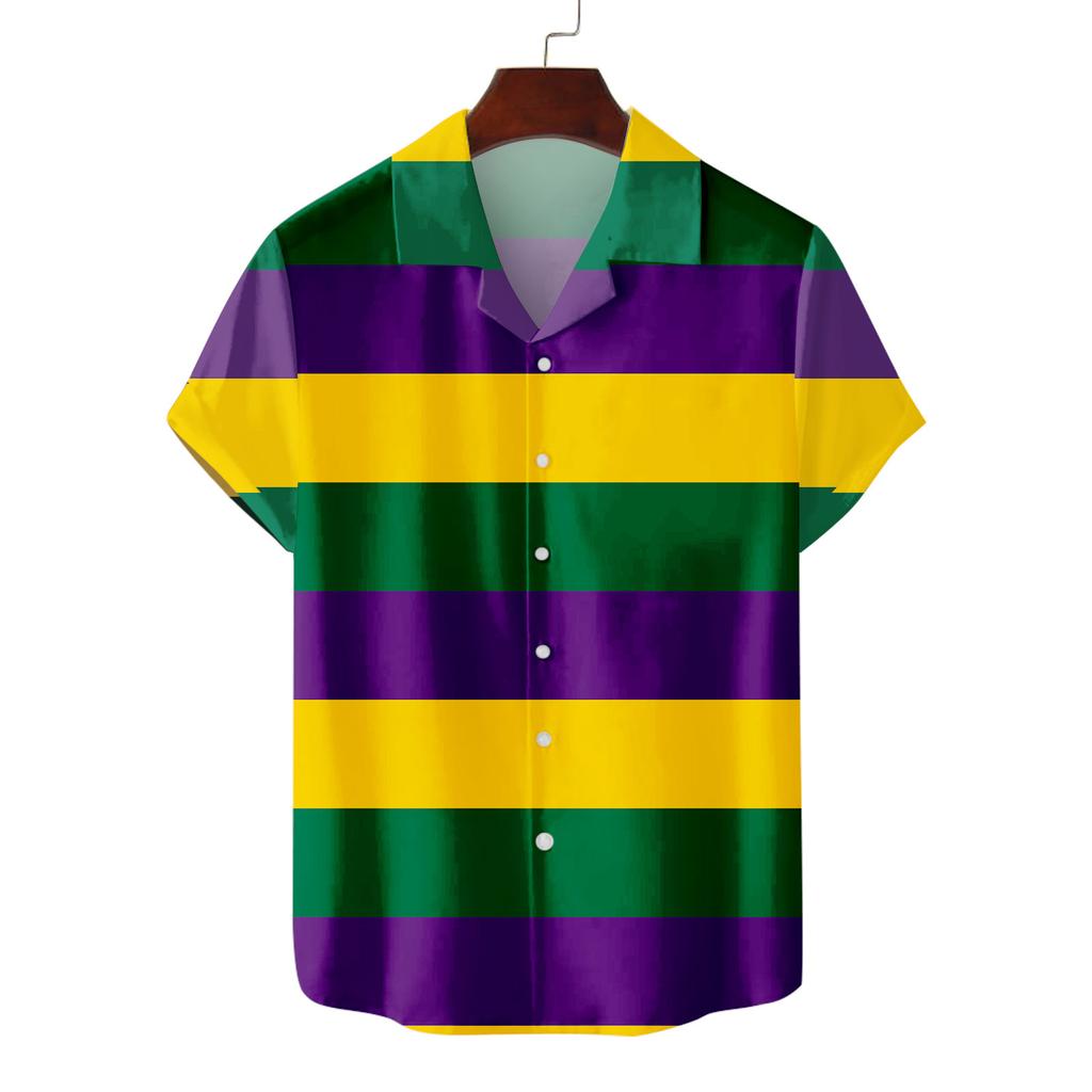 Мужская летняя новая свободная рубашка с коротким рукавом с принтом, кардиган, пляжная рубашка