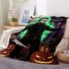 1Pc Halloween Horror Icon Flannel Blanket, Soft And Comfortable, Casual Warm, Camping Travel, Christmas, Halloween Xmas Gift N1333