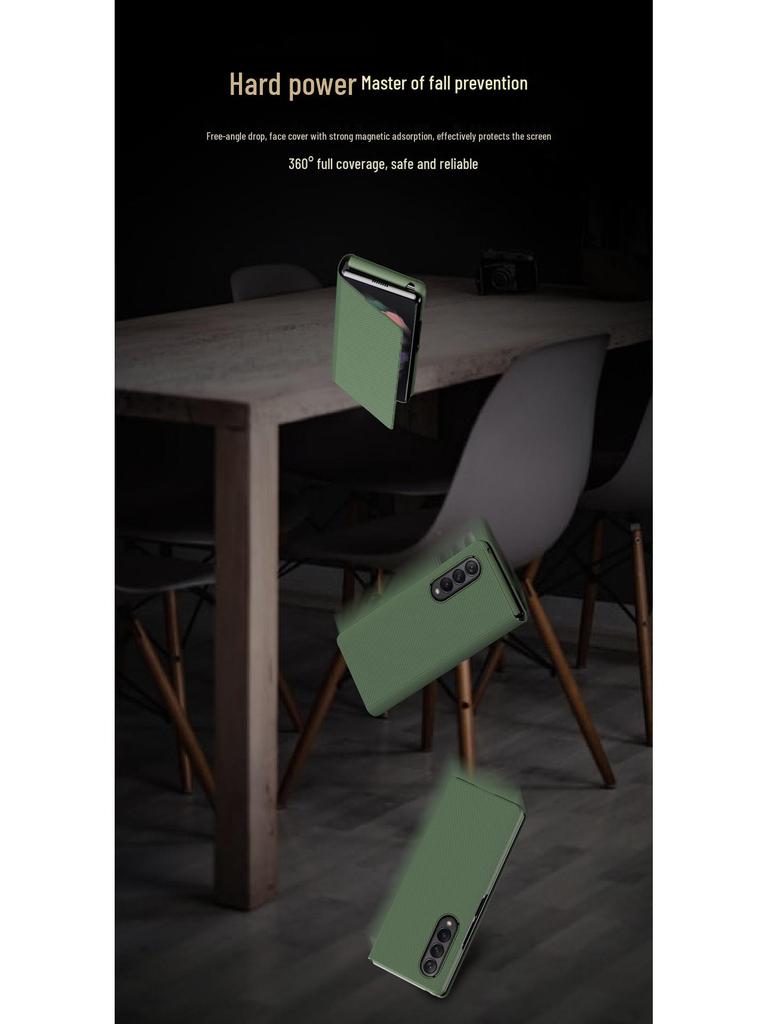 Чехол для серии Samsung Z Fold: Текстура углеродного волокна с кожей кевлар, Полное покрытие для Z Fold 4, 6 и 7