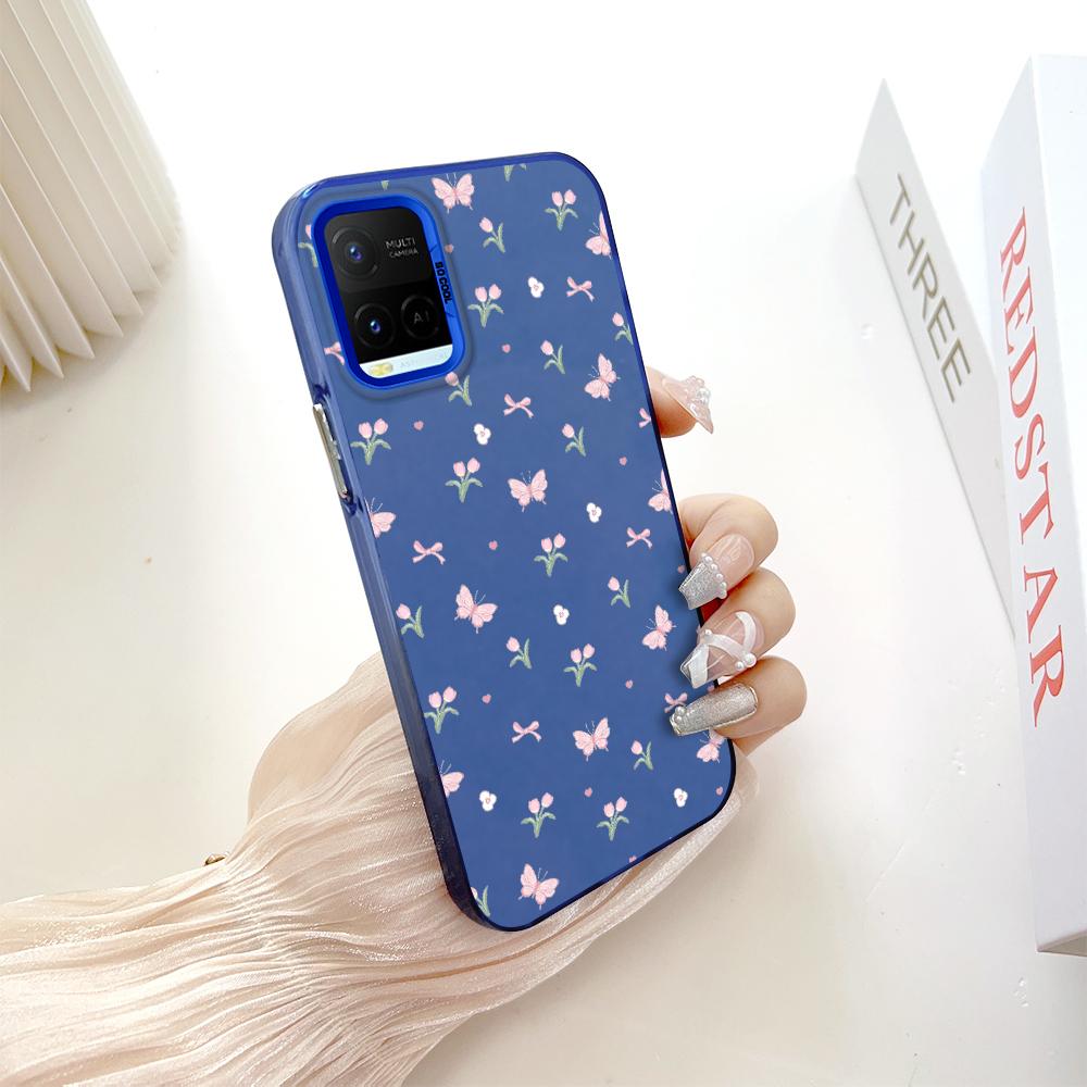 Окрашенный узор, красочный серебристый, двухсторонний, жесткий, противоударный чехол для телефона Vivo