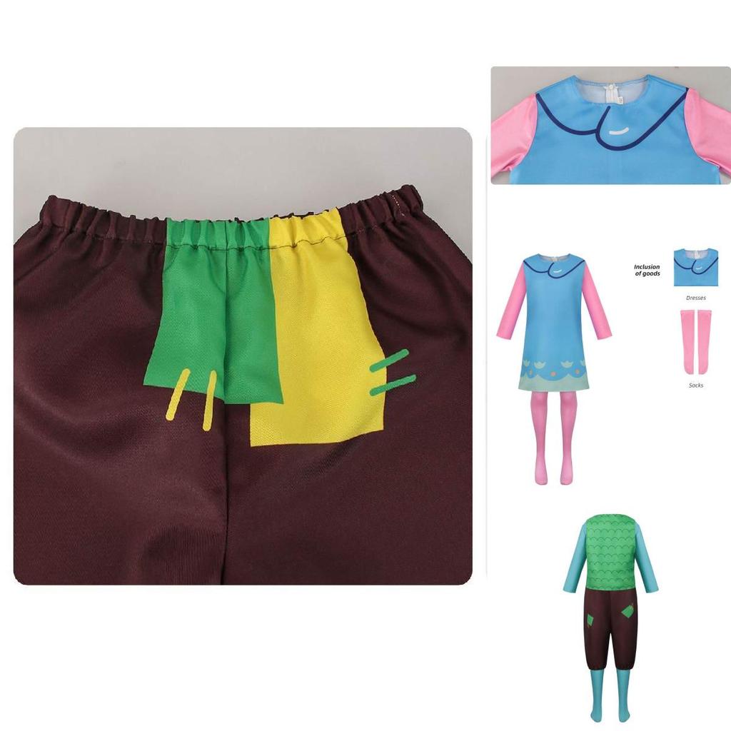 Милый фэнтезийный костюм для косплея тролля Поппи, платье, аниме, Хэллоуин, сценический наряд