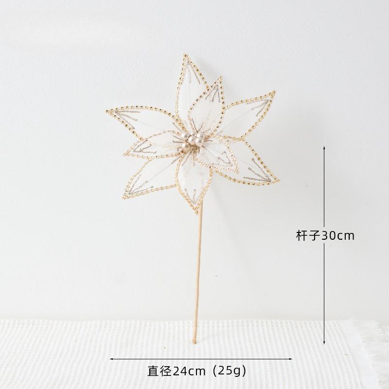 New Christmas flower ins Korean mesh yarn simulation flower festival scene decoration Christmas tree arrangement props