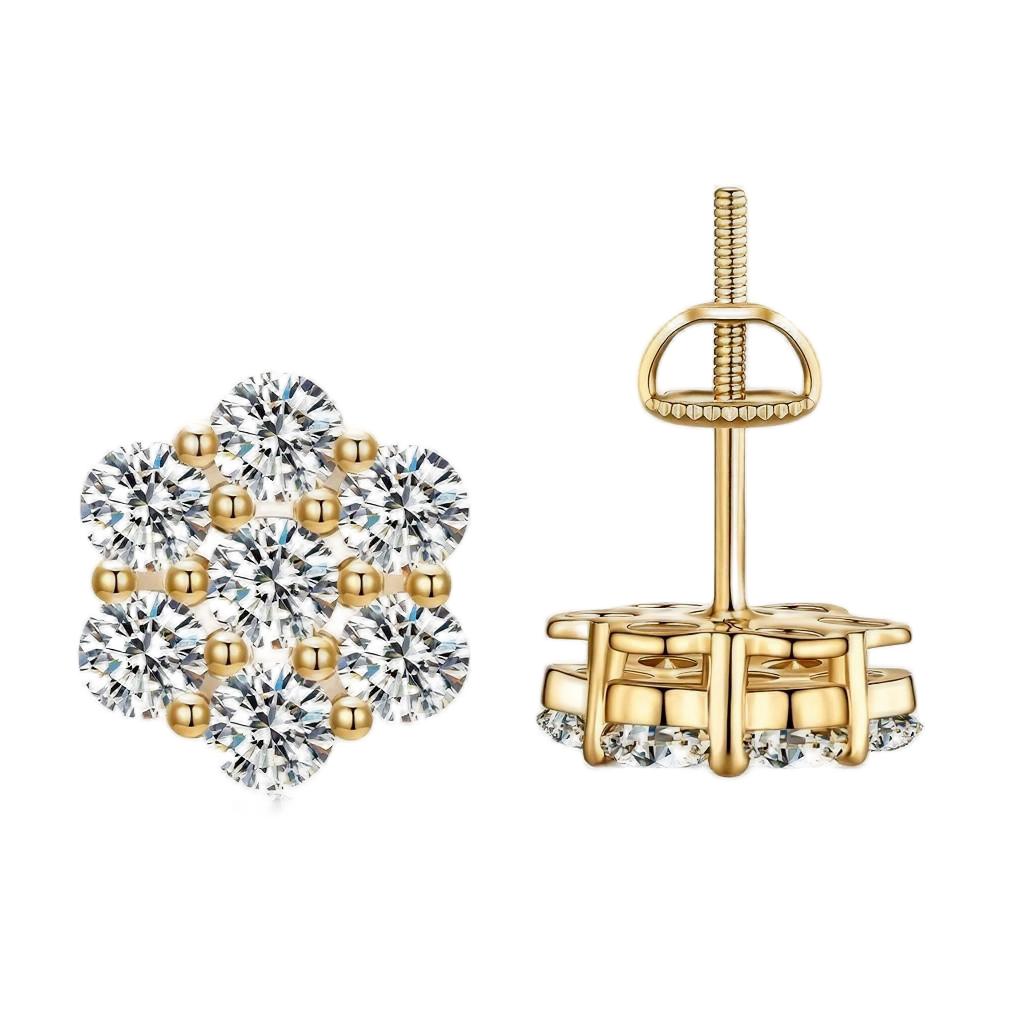 Miami Hip Hop Earrings 5.0mm 6.5mm 8.0mm 925 Silver Pass Test With GRA Certificate D VVS1 Moissanite Earrings