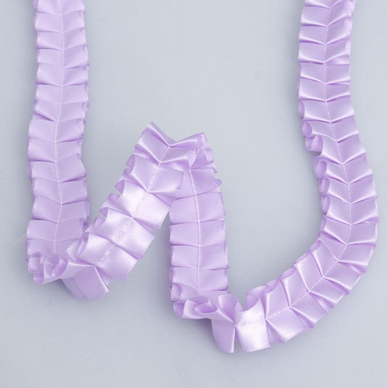 Elegant Multifunction 2.5cm Wide Ruffled Ribbon Polyester Ribbon Ruffled Lolita Headdress Clothing Design Diy Lace Accessories Home Decoration