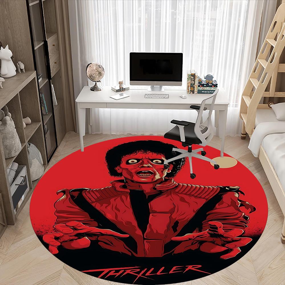 1pc Michael Joseph Thriller Office Round Area Rug, Under Office Chairs Bedroom Living Room Home Decor a1022370