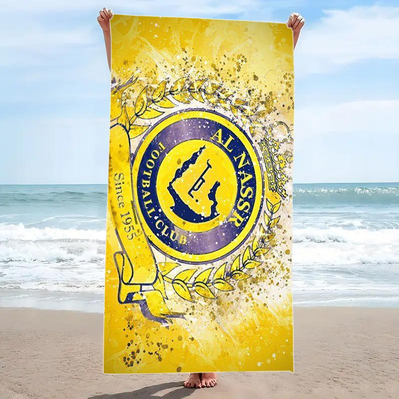 Пляжное полотенце с принтом Al-Nassr, большое, мягкое, быстросохнущее, для пляжа, кемпинга, плавания