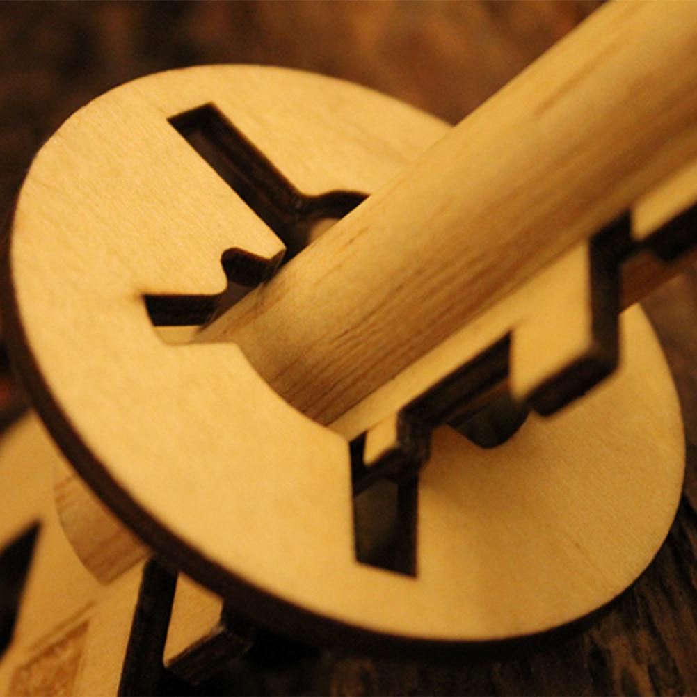 Children Funny Kong Ming Lock Toys Wooden Toy Unlock Puzzle Key Intellectual Educational Stress