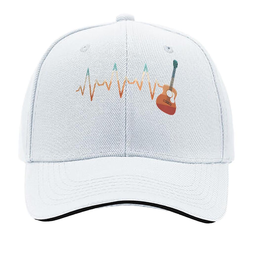Melodic Heartbeat Guitar Waveform Mashup Design Sandwich Baseball Cap For WoUnisexs Unisex FeUnisex Beach Dad Hat