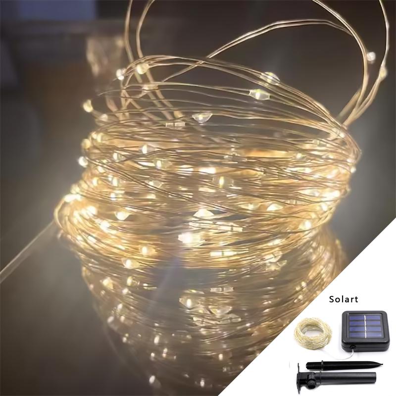 Solar Lights String LED Coppwer Wire Fairy Outdoor Garden Solar Lamps Patio Camping Garden Party Christmas Tree Decoration Lamps