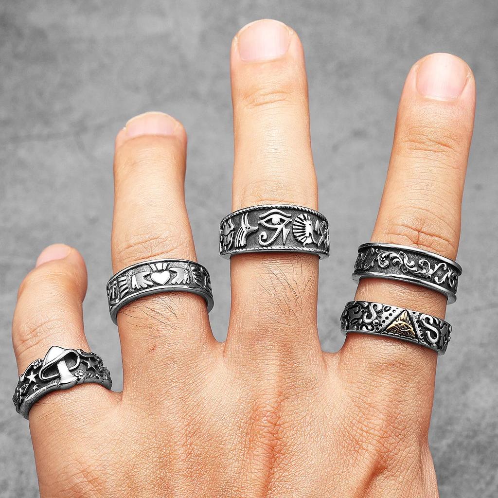 Эстетический цветочный венок мужские кольца из нержавеющей стали ретро панк готика нью-рок женские ювелирные изделия модные аксессуары подарок