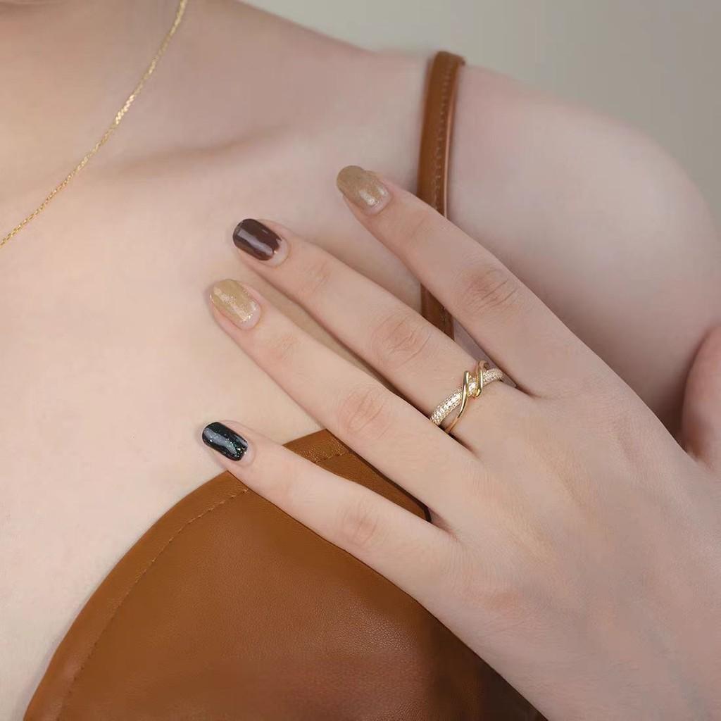 Trendy Simple Design Copper Ring For Women Featuring Dazzling Adjustable Geometric Shape