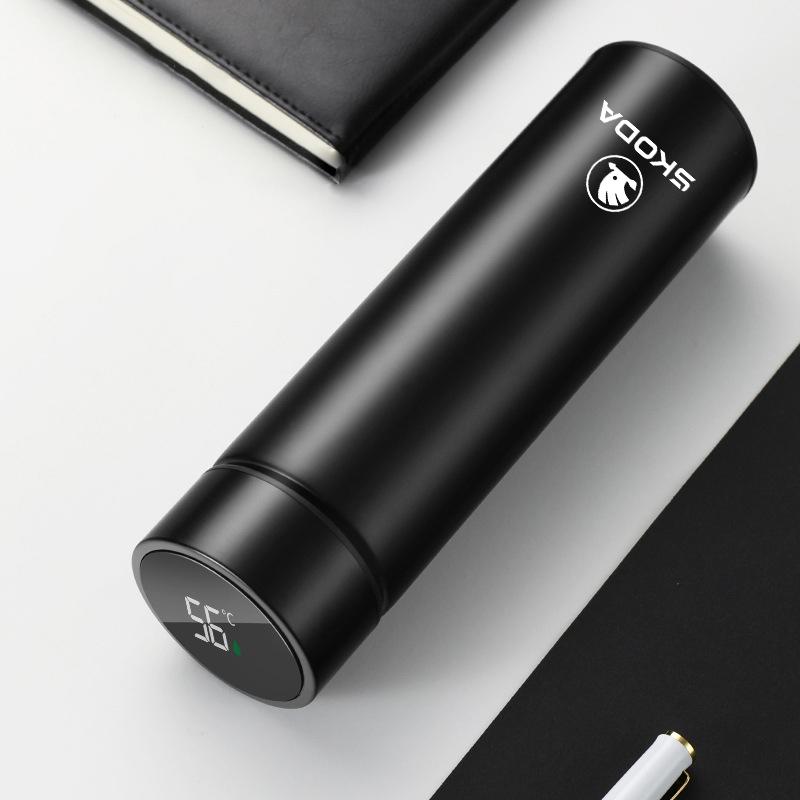 2025 New 500ml Car Insulated Cup Water Cup Coffee Tea Thermos Mug For Skoda Fabia Superb Yeti Octavia Enyaq Rapid Kodiaq Kamiq K