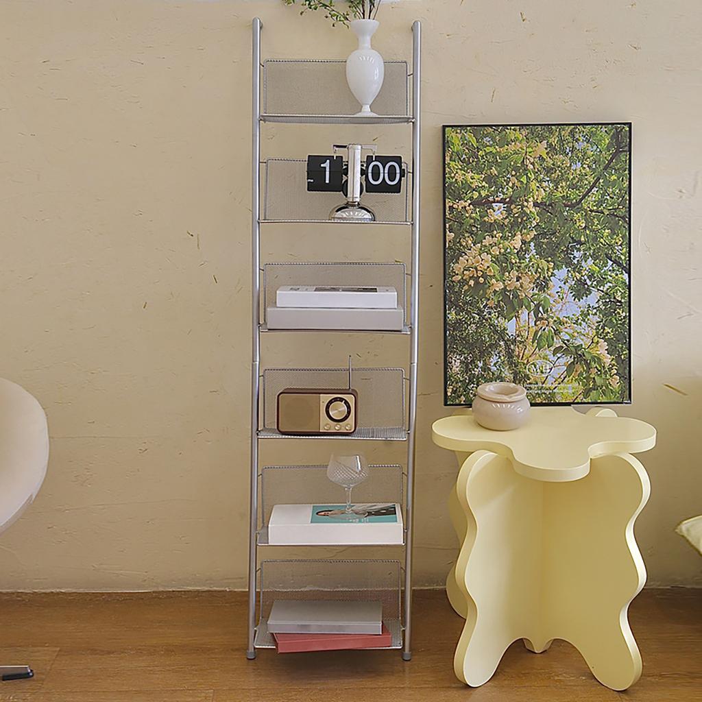 Книжная полка 6 ярусов современная металлическая напольная стойка для хранения журналов для газетной студии