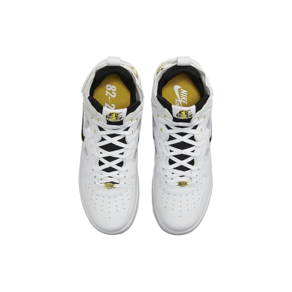 Nike Air Force 1 Mid React 40th Anniversary - White Black Men Sneakers Yellow-Ochre Metallic-Gold DQ7668-100