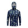 Mens Camo Hooded Fishing Shirt Breathable Quick Dry Outdoor Sun Protection