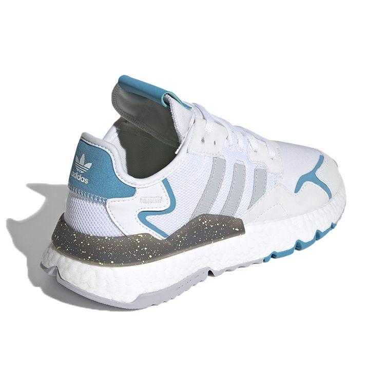 Adidas Originals Nite Jogger Retro Fashion Durable Comfortable Lightweight Breathable Sneakers Women Sneakers White Blue FX6904