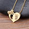 Nidin Luxury Fashion Cubic Zirconia Heart Pendant Women Gold Plated High Quality Chain Necklace Sparking Jewelry Party Gift