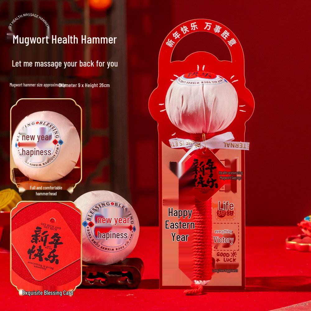2026 Year of the Horse Mugwort Hammer - New Year's Gift for Elders & Employees, Creative Souvenir for Company Annual Meeting