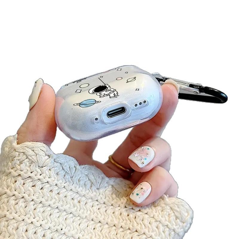 Прозрачный чехол-планета для астронавта, подходящий для AirPods 1/1-го поколения, чехол для беспроводной Bluetooth-гарнитуры Apple Pro/1