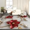 European Rose Floral Carpets Living Room Gorgeous Decoration Sofa Table Area for Rugs Home Bedroom Non-slip Floor Mat Washable