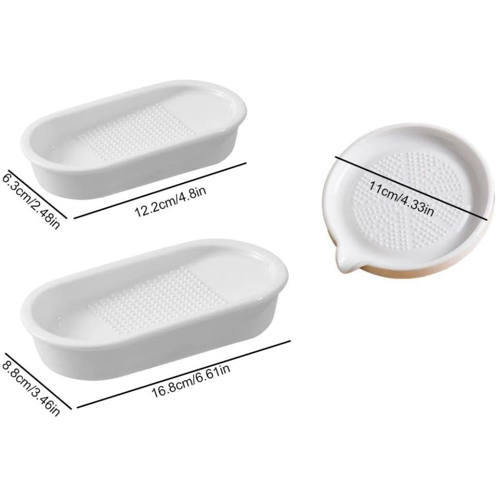 Premium Ceramic Garlic Grater Plate,Exquisitely Handcrafted Ginger Grater Plate,Modern Design Multipurpose Grinder Plates Burnishing Machine