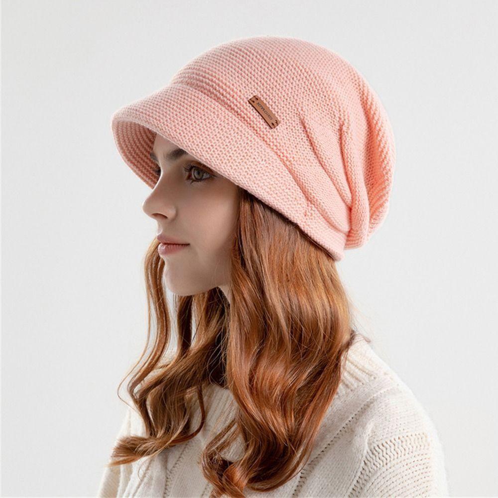 Short Brim Beanies Soft Plush Bonnet Fashion Ear Protection Autumn Winter