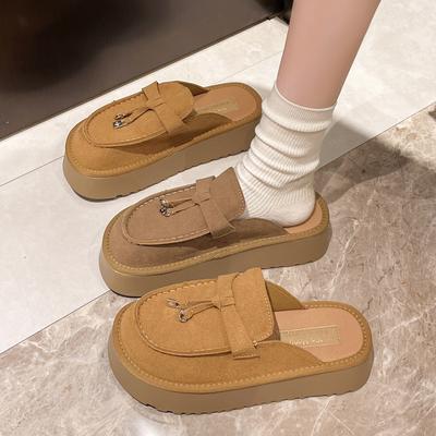 Модные тапочки женские 2024 года, новые меховые женские туфли на платформе, удобные, подходящие друг другу, домашняя обувь на толстой подошве, Zapatos De Mujer