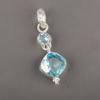 Sky Blue Topaz Gemstone 925 Sterling Silver Gift Jewelry Handmade Pendant 1.60" PP-9-6