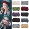 Зимняя теплая широкая повязка для волос, эластичная, вязаная крючком, повязка на голову, женская, плетеная, тюрбан