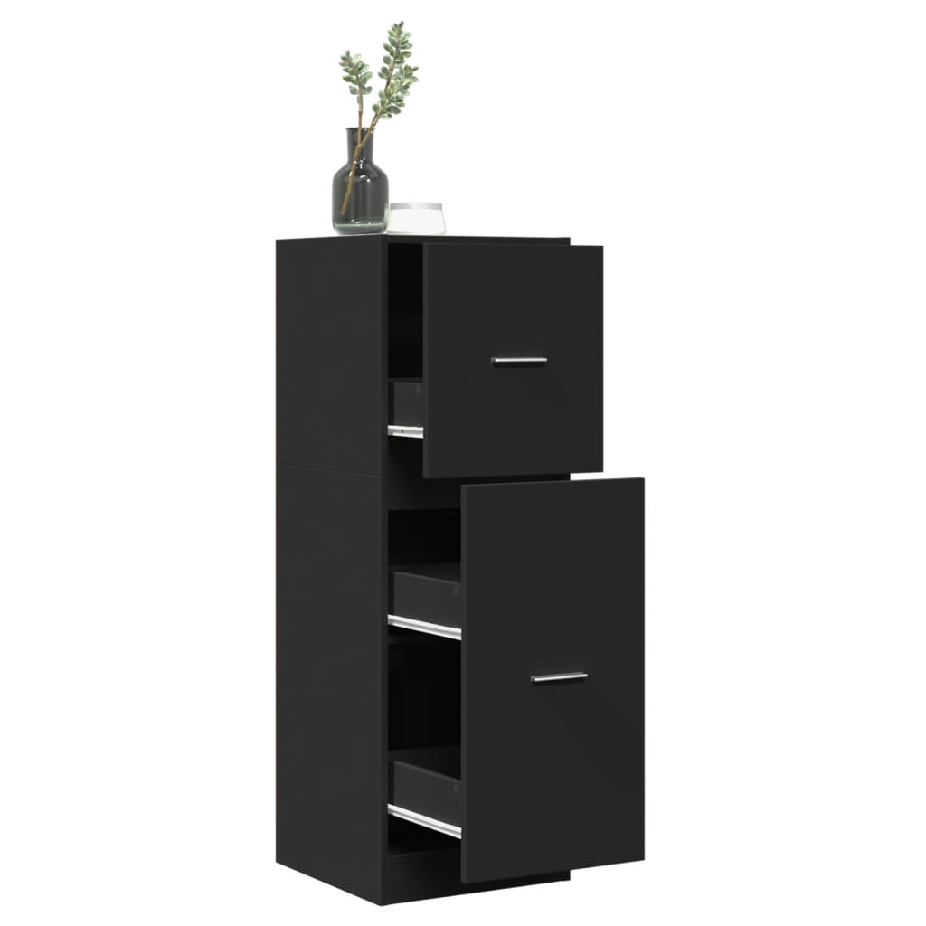 Vidaxl Szafka Apteczna, Czarna, 40X41X118 Cm, Materiał Drewnopochodny