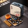 Портативный китайский набор для чая кунг-фу с сумкой для переноски – керамический дорожный чайник с 4 чашками, гайвань и чайные аксессуары
