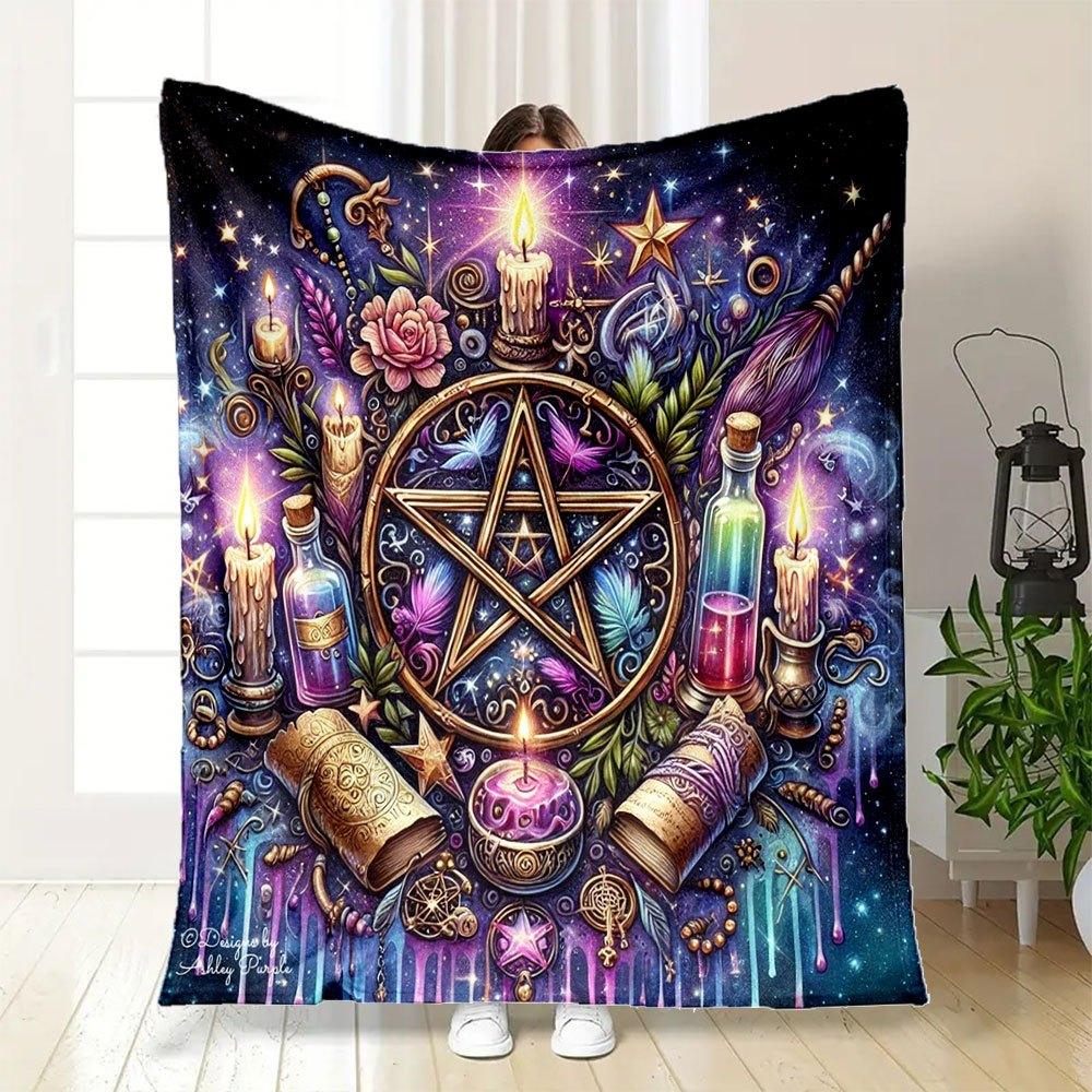 "Witchcraft Spell Kit: Magical Tools for Rituals & Spells"Blanket Flannel Throw Blanket for Sofa, Bed, Travel, Camping, Office