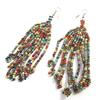 [N3127] - 'Altaï' Brown Orange Turquoise Designer Earrings