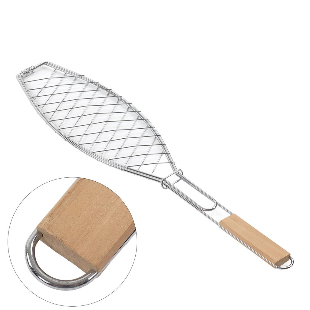 Корзина для гриля рыбы из нержавеющей стали Компактная Легко хранить Корзина для гриля с ручкой для улицы