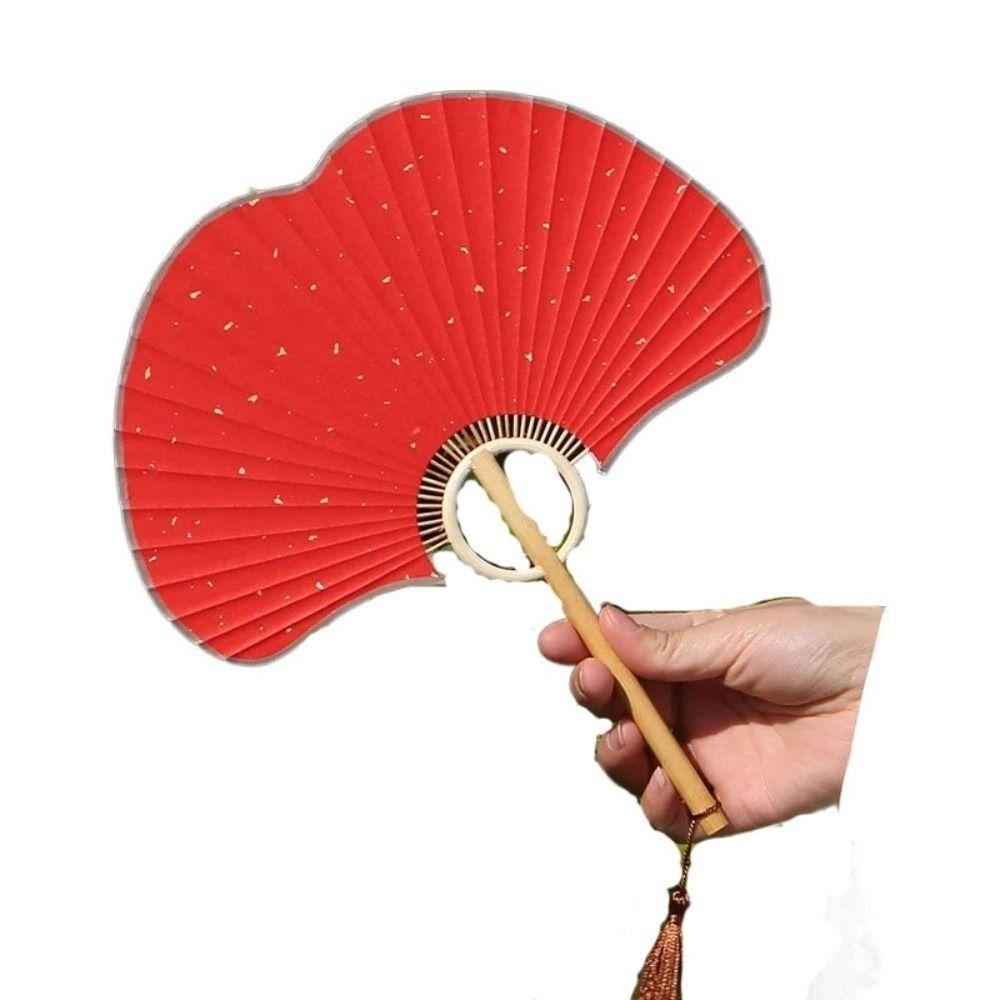 Бумажный Веер из рисовой бумаги Реквизит для фотографий Танцевальный веер Изысканный ручной веер