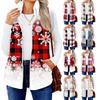 Women's Checked Print Fashionable And Warm Fleece Cardigan Vest Jacket