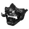 Samurai Mask Japanese Mask, Realistic 3D Props Resin Scary Head Half Face for Shows
