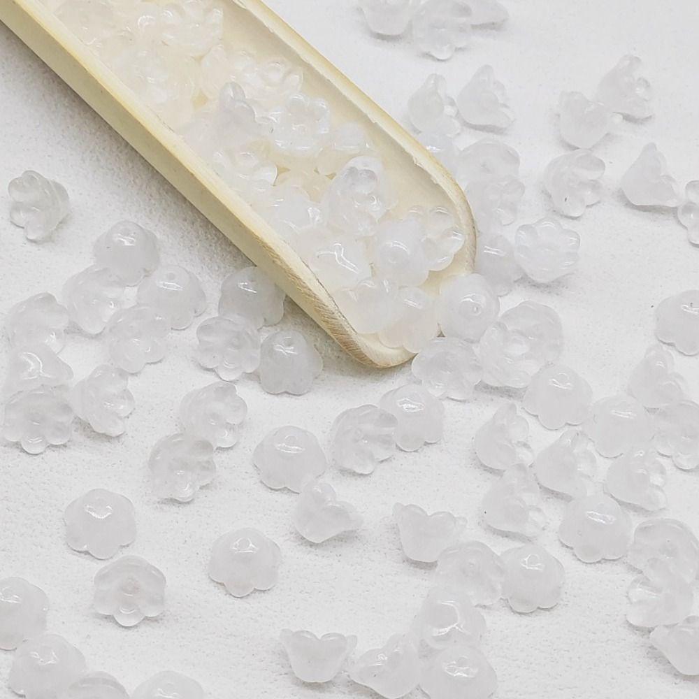 50 шт./набор Аксессуары Колокольчик Стеклянные бусины Стеклянные бусины Форма цветка-трубы Стеклянные бусины Женщины