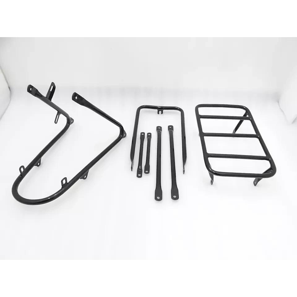 NORTON 16H BLACK PAINTED STEEL MUDGUARD SET & STAYS WITH DUAL LINE |Fit For